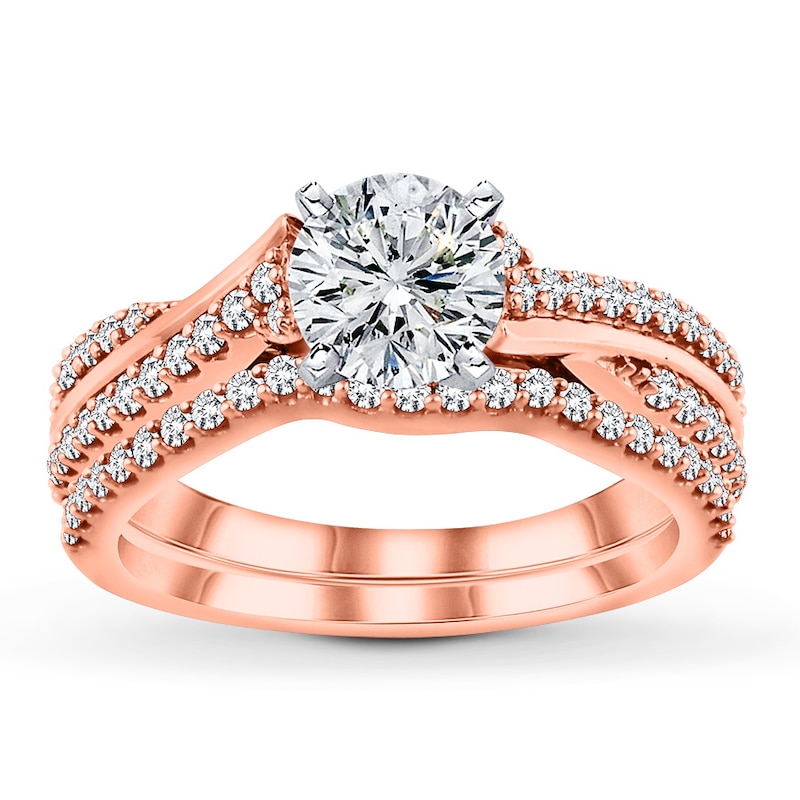 Main Image 3 of Previously Owned Diamond Bridal Setting 1/2 ct tw Round-cut 14K Rose Gold