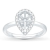 Thumbnail Image 1 of Previously Owned Diamond Engagement Ring Setting 1/4 ct tw Pear-shaped/Round Platinum