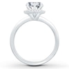 Thumbnail Image 2 of Previously Owned Diamond Engagement Ring Setting 1/4 ct tw Pear-shaped/Round Platinum