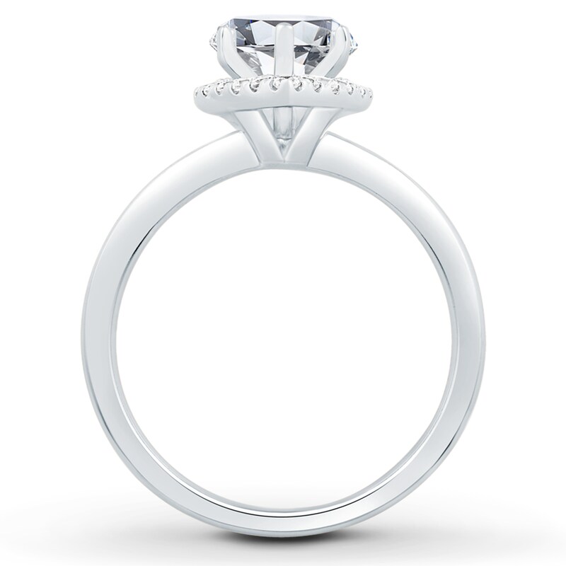 Main Image 2 of Previously Owned Diamond Engagement Ring Setting 1/4 ct tw Pear-shaped/Round Platinum