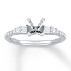 Thumbnail Image 1 of Previously Owned Diamond Ring Setting 1/3 ct tw Round/Baguette 14K White Gold