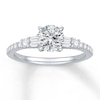 Thumbnail Image 2 of Previously Owned Diamond Ring Setting 1/3 ct tw Round/Baguette 14K White Gold