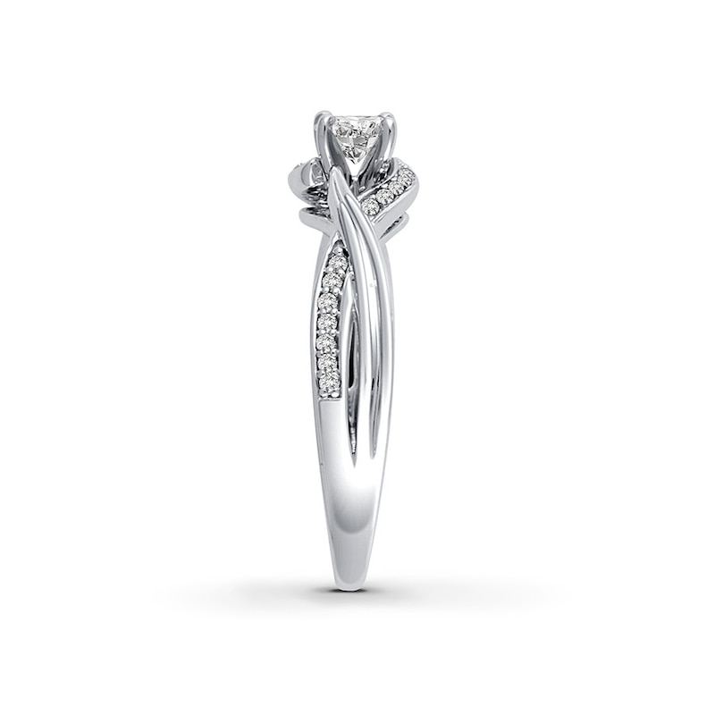 Main Image 3 of Previously Owned Diamond Promise Ring 1/3 ct tw Round 10K White Gold