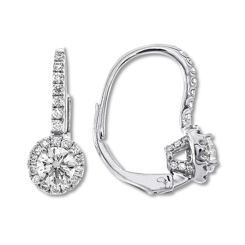 Main Image 1 of Previously Owned Diamond Earrings 3/4 carat tw Round 14K White Gold