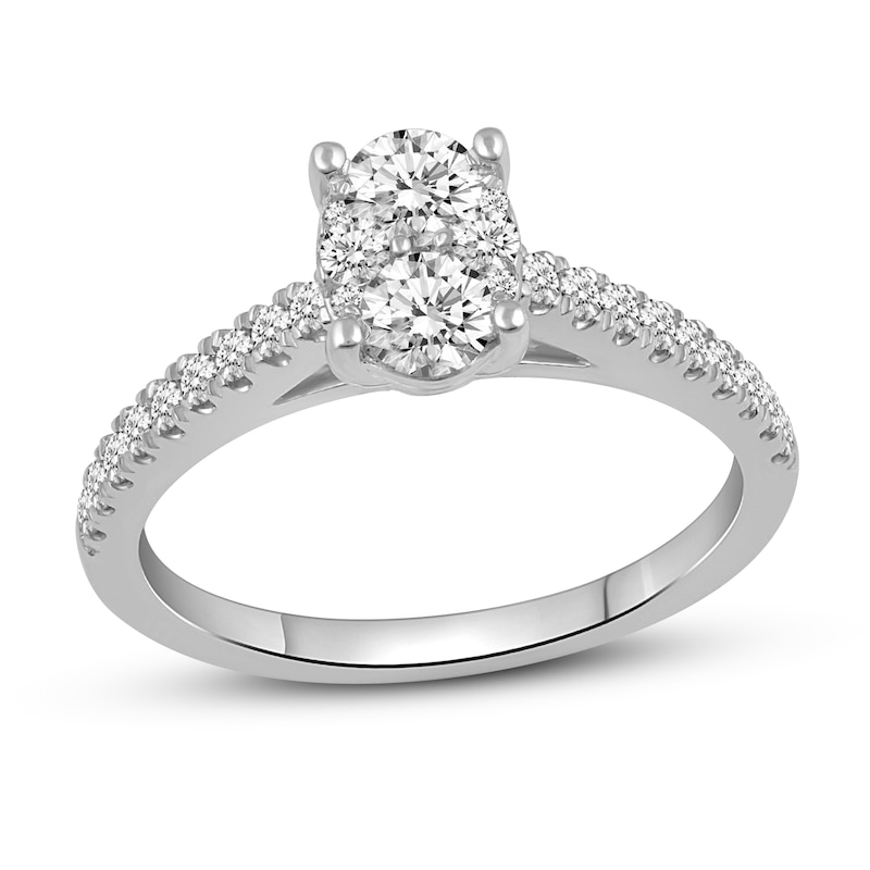 Main Image 1 of Previously Owned Diamond Engagement Ring 3/4 ct tw Round 14K White Gold