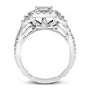 Thumbnail Image 2 of Previously Owned Diamond Engagement Ring 1-1/8 ct tw Round/Baguette 14K Gold