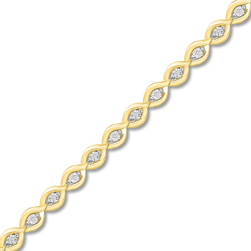 Main Image 1 of Previously Owned Diamond Bracelet 1/6 ct tw Round 10K Yellow Gold