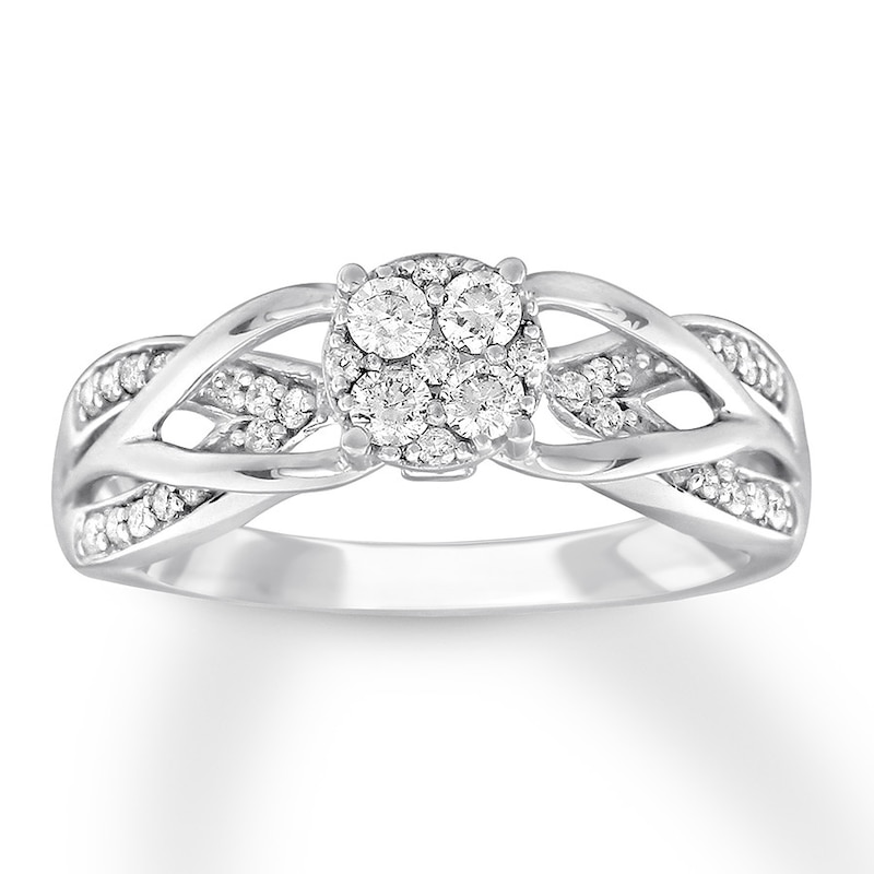 Main Image 1 of Previously Owned Diamond Ring 1/3 ct tw Round 10K White Gold
