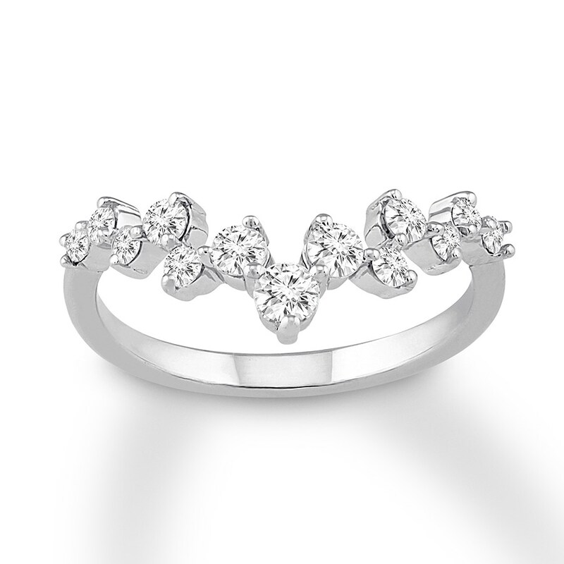 Main Image 1 of Previously Owned Diamond Garland Ring 1/2 carat tw Round 10K White Gold