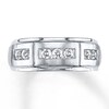 Thumbnail Image 1 of Previously Owned Diamond Men's Band 1/2 ct tw Round-cut 14K White Gold