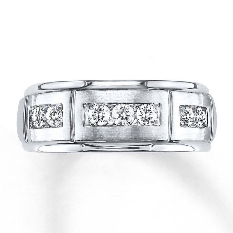 Main Image 1 of Previously Owned Diamond Men's Band 1/2 ct tw Round-cut 14K White Gold
