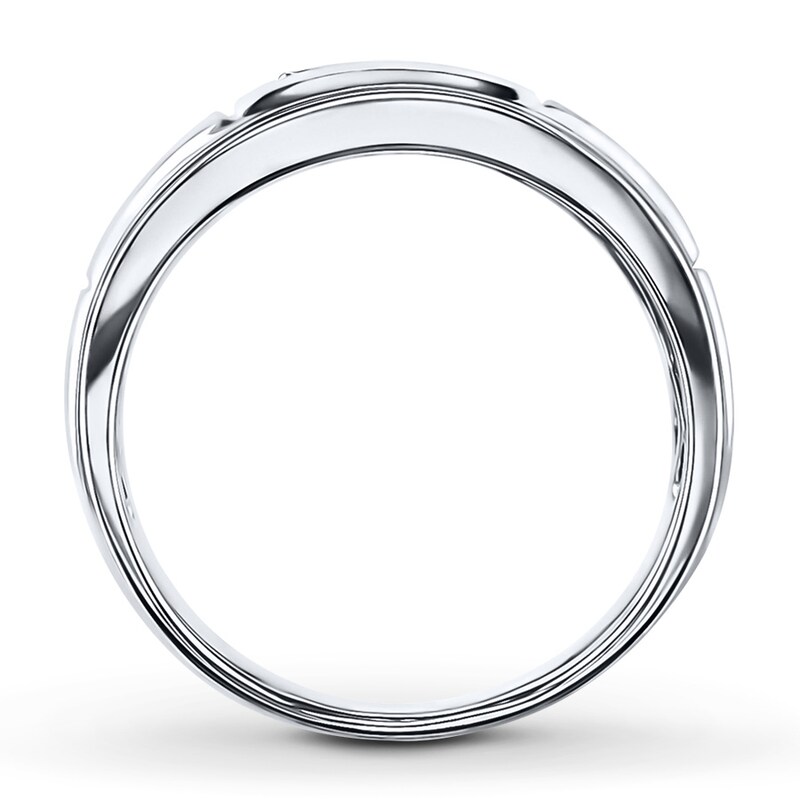 Main Image 2 of Previously Owned Diamond Men's Band 1/2 ct tw Round-cut 14K White Gold