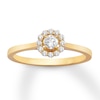 Thumbnail Image 1 of Previously Owned Diamond & Natural Pink Sapphire Promise Ring 1/4 carat tw Round 10K Yellow Gold