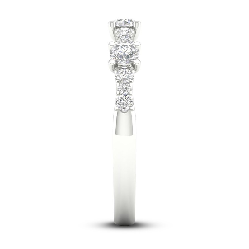 Main Image 2 of Previously Owned Diamond 3-Stone Ring 1/2 ct tw Round 10K White Gold