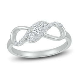 Previously Owned Diamond Infinity Swirl Ring 1/5 ct tw Round 10K White Gold