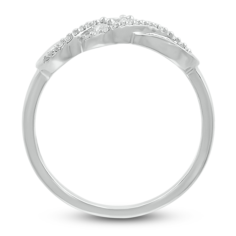 Main Image 3 of Previously Owned Diamond Infinity Swirl Ring 1/5 ct tw Round 10K White Gold