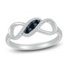 Thumbnail Image 1 of Previously Owned Black & White Diamond Infinity Ring 1/5 ct tw Sterling Silver