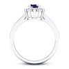Thumbnail Image 3 of Previously Owned Blue Sapphire Ring 1/5 ct tw Diamonds 10K White Gold