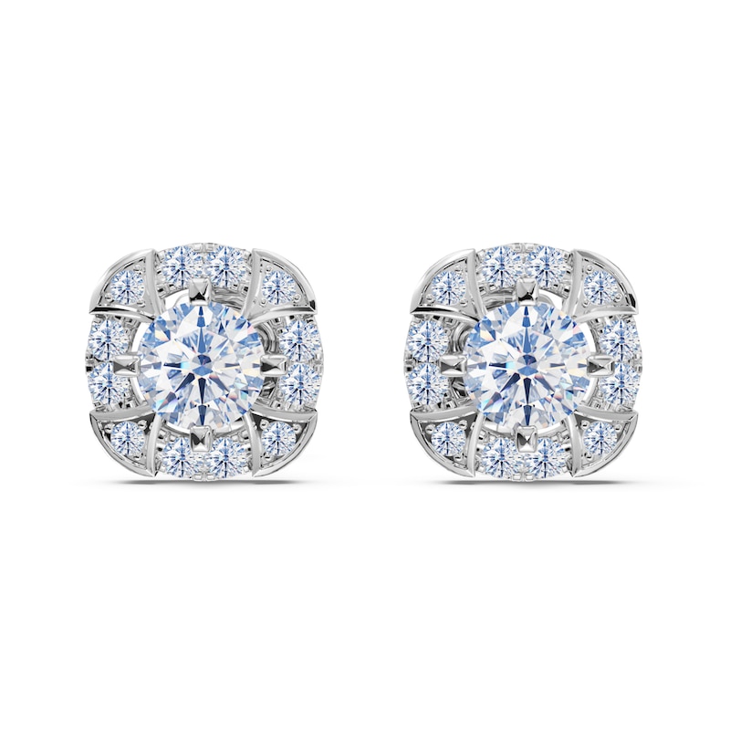 Main Image 1 of Previously Owned Certified Diamond Stud Earrings 1/2 ct tw Round 14K White Gold