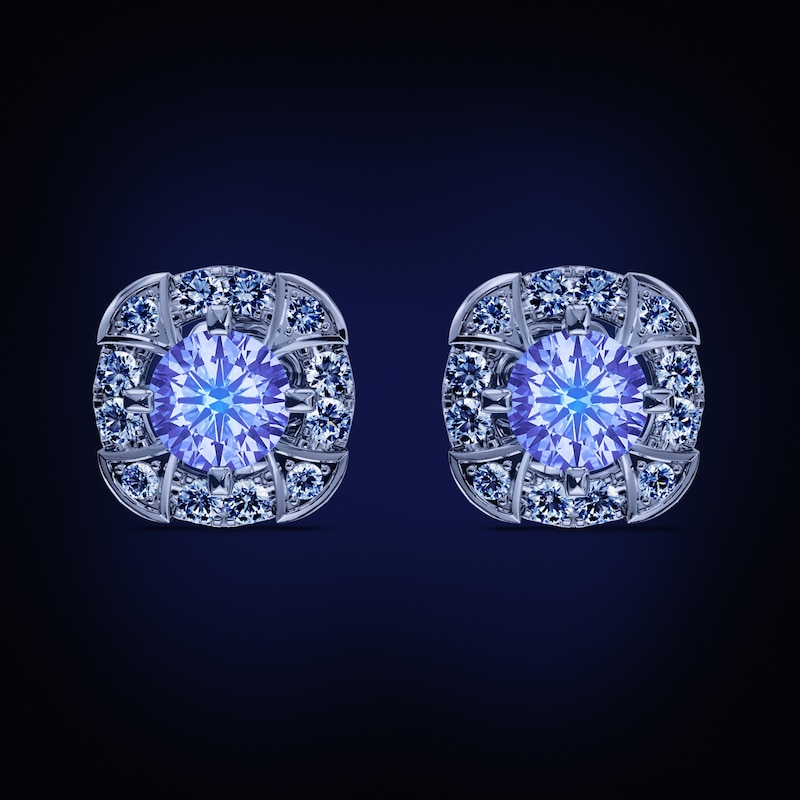 Main Image 2 of Previously Owned Certified Diamond Stud Earrings 1/2 ct tw Round 14K White Gold