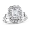 Thumbnail Image 1 of Previously Owned Vera Wang WISH Diamond Engagement Ring 1 7/8 ct tw Baguette/Emerald/Round 14K White Gold