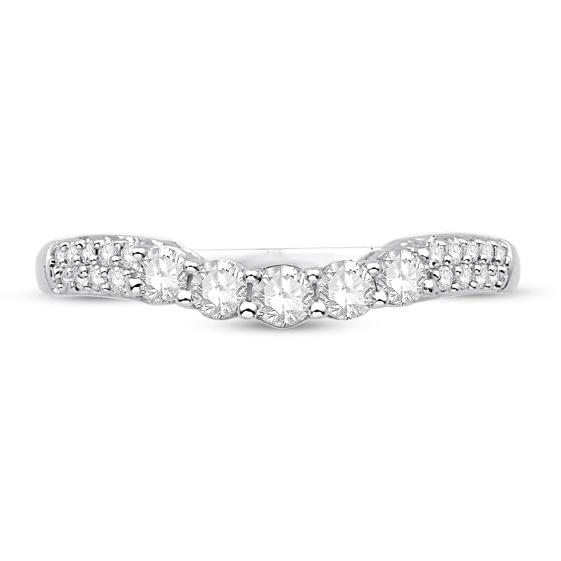 Main Image 3 of Previously Owned Diamond Contour Ring 3/8 ct tw Round 14K White Gold