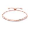 Thumbnail Image 1 of Previously Owned Diamond Bolo Bracelet 1/4 ct tw Round-cut 10K Rose Gold