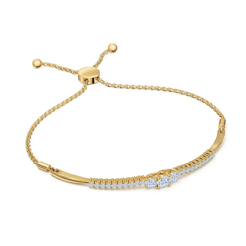 Main Image 3 of Previously Owned Certified Diamond Bolo Bracelet 1 ct tw Round 14K Yellow Gold