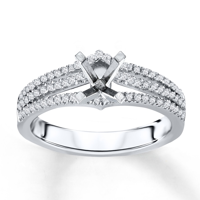 Main Image 1 of Previously Owned Diamond Ring Setting 1/3 carat tw Round 14K White Gold