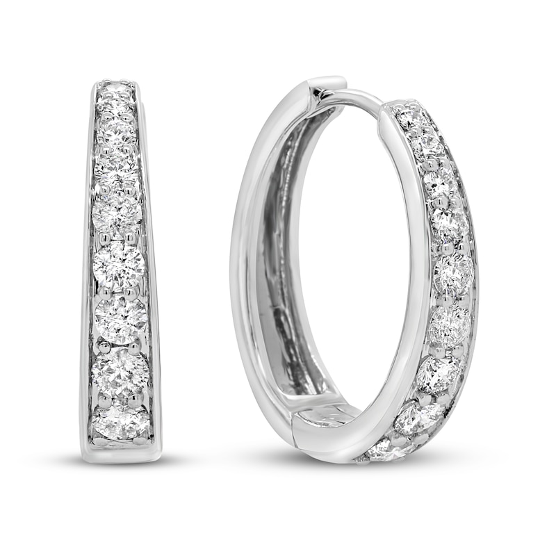 Main Image 1 of Previously Owned Diamond Earrings 1 ct tw Round 14K White Gold