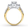 Thumbnail Image 2 of Previously Owned Diamond 3-Stone Ring 1 ct tw Round-cut 14K Yellow Gold