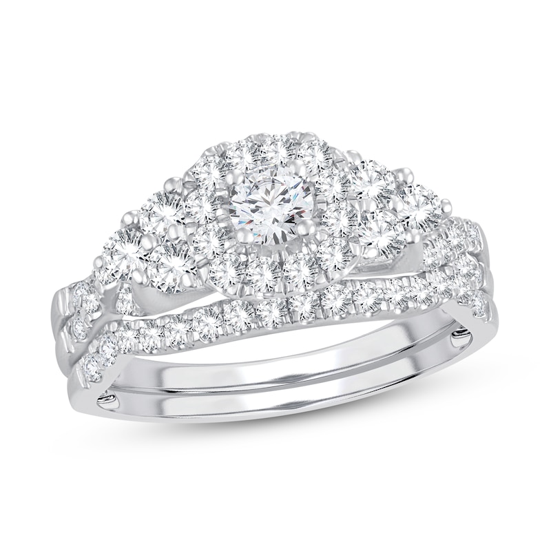 Previously Owned Diamond Bridal Set 1 ct tw Round-cut 14K White Gold