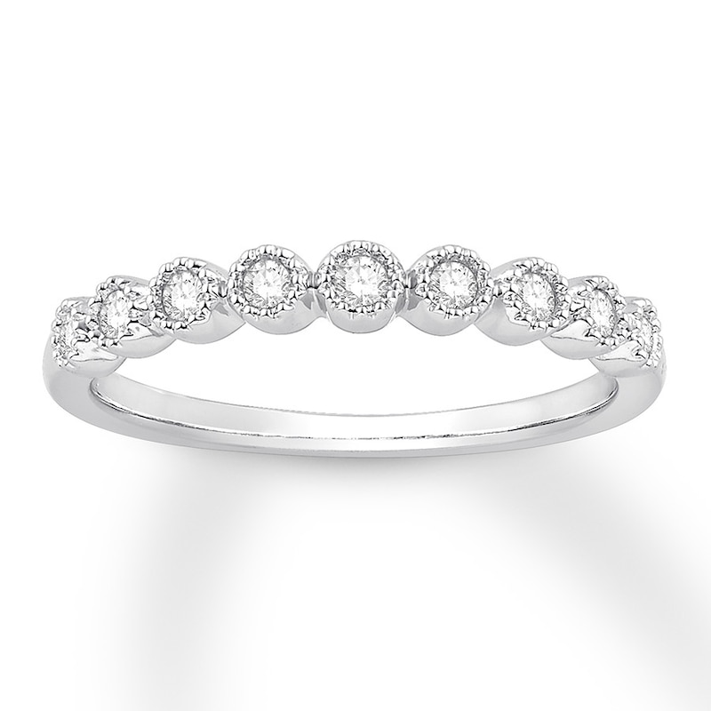 Main Image 1 of Previously Owned Colorless Diamond Anniversary Ring 1/6 ct tw 14K White Gold