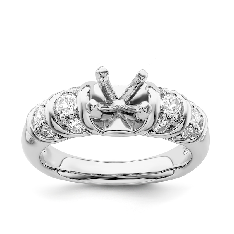 Main Image 1 of Previously Owned Hearts Desire Ring Setting 1/2 ct tw Diamonds 18K White Gold/Platinum