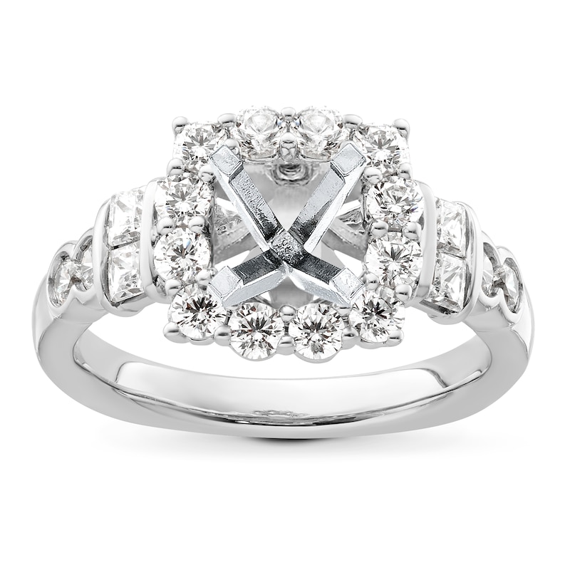 Main Image 1 of Previously Owned Hearts Desire Diamond Ring Setting 1 ct tw Round 18K White Gold/Platinum