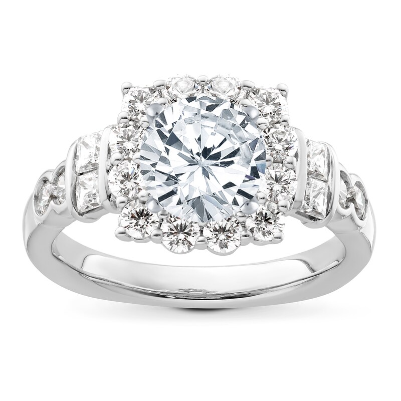Main Image 3 of Previously Owned Hearts Desire Diamond Ring Setting 1 ct tw Round 18K White Gold/Platinum