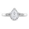 Thumbnail Image 2 of Previously Owned Certified Diamond Engagement Ring 3/4 ct tw Pear-shaped/Round 14K White Gold