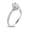 Thumbnail Image 2 of Previously Owned Certified Diamond Engagement Ring 7/8 ct tw Pear-shaped/Round 14K White Gold