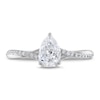 Thumbnail Image 3 of Previously Owned Certified Diamond Engagement Ring 7/8 ct tw Pear-shaped/Round 14K White Gold