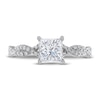 Thumbnail Image 3 of Previously Owned Certified Diamond Engagement Ring 1-1/4 ct tw Princess/Round 14K White Gold
