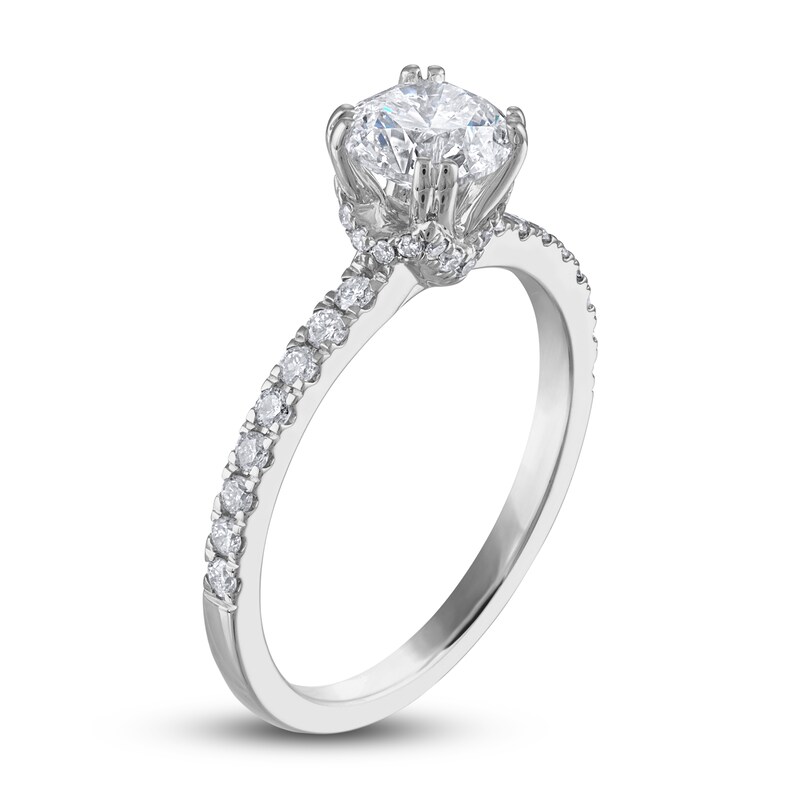 Main Image 2 of Previously Owned Certified Diamond Engagement Ring 1-1/4 ct tw Round 14K White Gold