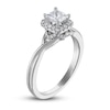 Thumbnail Image 2 of Previously Owned Certified Diamond Engagement Ring 5/8 ct tw Princess/Round 14K White Gold