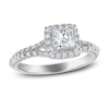 Thumbnail Image 1 of Previously Owned Diamond Engagement Ring 1-1/5 ct tw Princess/Round 14K White Gold