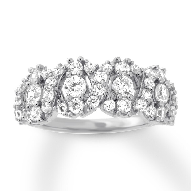 Main Image 1 of Previously Owned Diamond Anniversary Ring 1-1/8 ct tw Round 14K White Gold