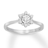 Thumbnail Image 1 of Previously Owned Diamond & Natural Sapphire Promise Ring 1/4 ct tw 10K White Gold