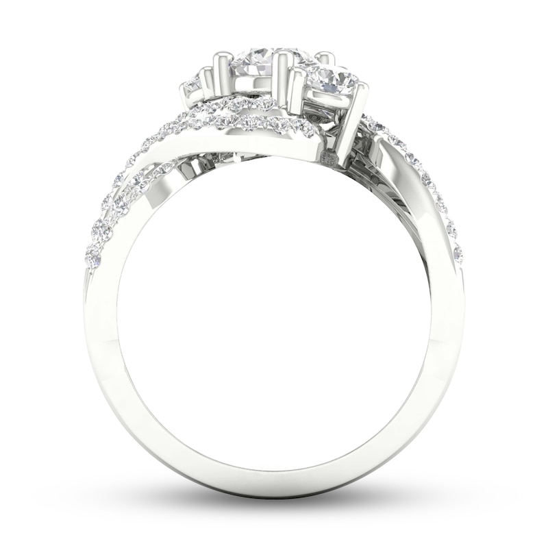 Previously Owned Diamond 3-Stone Ring 1-1/3 ct tw Round 14K White Gold