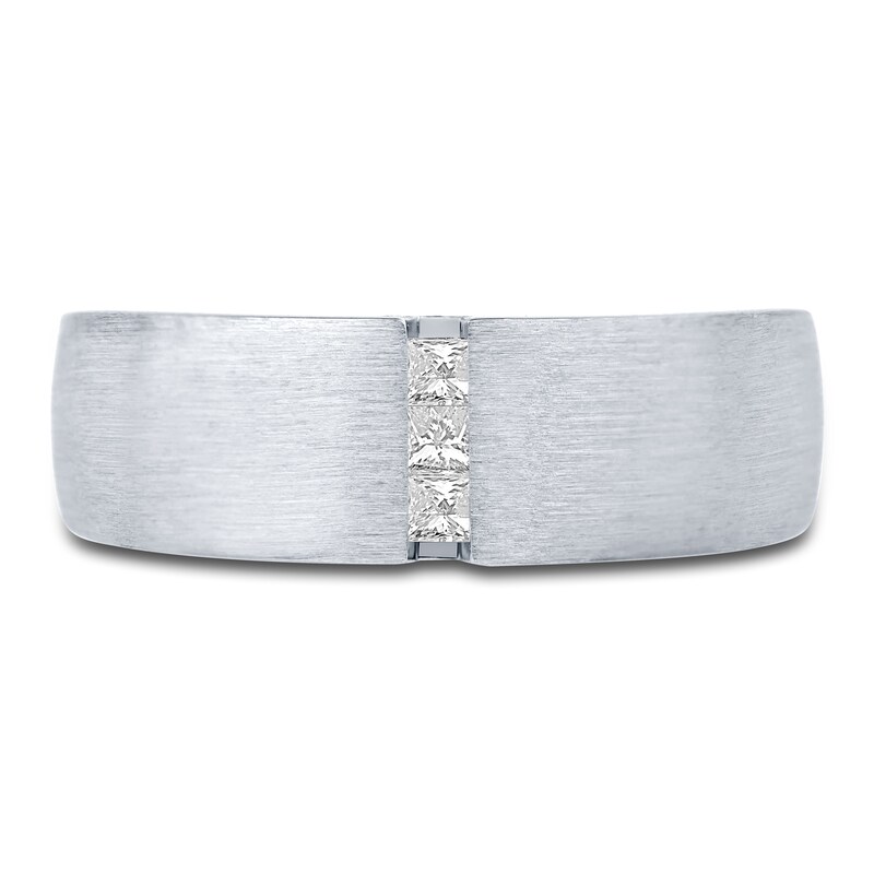 Main Image 2 of Previously Owned Men's Diamond Wedding Band 1/5 ct tw Princess 10K White Gold