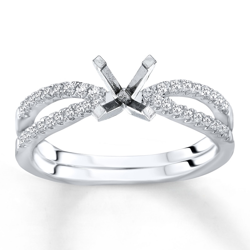 Main Image 1 of Previously Owned Diamond Ring Setting 1/6 carat tw Round 14K White Gold