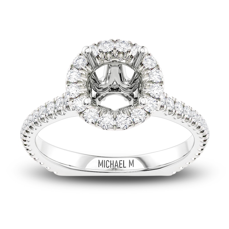 Main Image 1 of Previously Owned Michael M Diamond Ring Setting 3/8 ct tw Round 18K White Gold (Center diamond is sold separately)