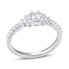Thumbnail Image 1 of Previously Owned Diamond Engagement Ring 1/2 ct tw Emerald/Princess/Round 14K White Gold